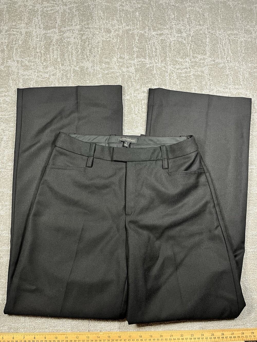 Banana Republic NWT Black Straight Wide Leg Trouser Pant Size 6